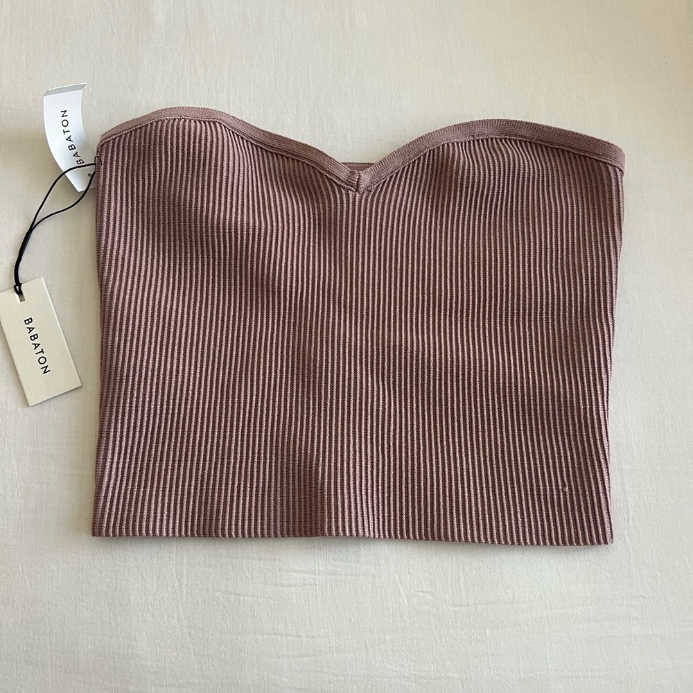 Aritzia Mauve Ribbed Crop Top